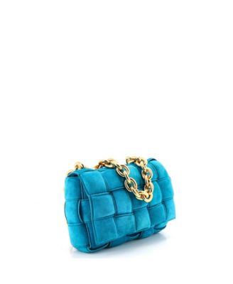 Cassette Chain Crossbody Bag Padded Maxi Intrecciato Suede