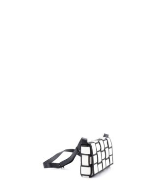 Cassette Crossbody Bag Padded Maxi Intrecciato Canvas with Leather