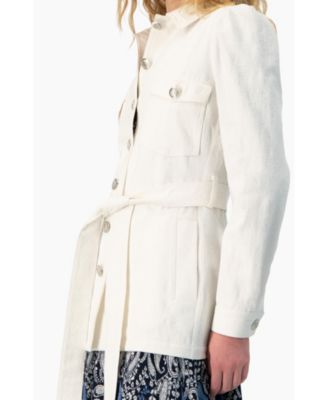 Women's Long Biker Jacket with Belt