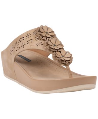 Women's Rana Floral Thong Comfort Wedge Sandals