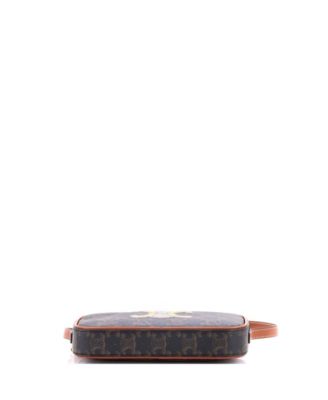 Small Cuir Triomphe Camera Shoulder Bag Triomphe Coated Canvas with Leather