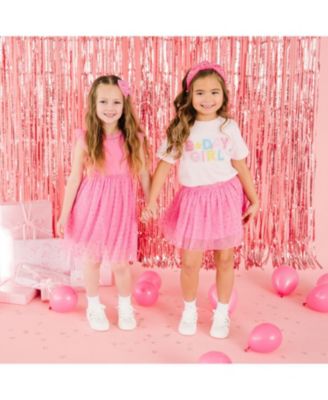 Baby Girls Birthday Rhinestone Patch Short Sleeve T-Shirt