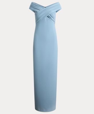 Crepe Off-the-Shoulder Gown