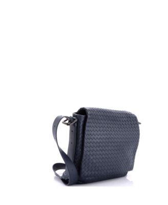 Medium Square Flap Messenger Bag Intrecciato Nappa