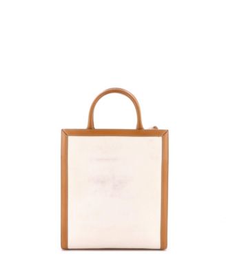 Small Vertical Cabas Tote Canvas with Leather