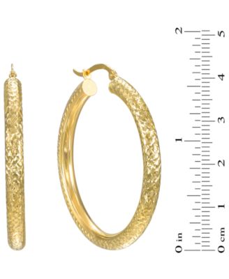 Diamond Cut Hoop Earrings in 10k Yellow Gold