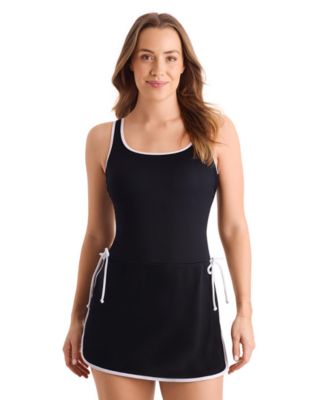 Women's Scoop Neck Skirted One-Piece Swimsuit