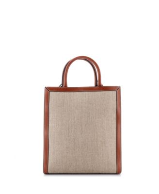 Small Vertical Cabas Tote Printed Canvas and Leather