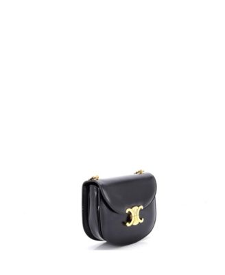 Triomphe Besace Clea Chain Flap Bag Leather