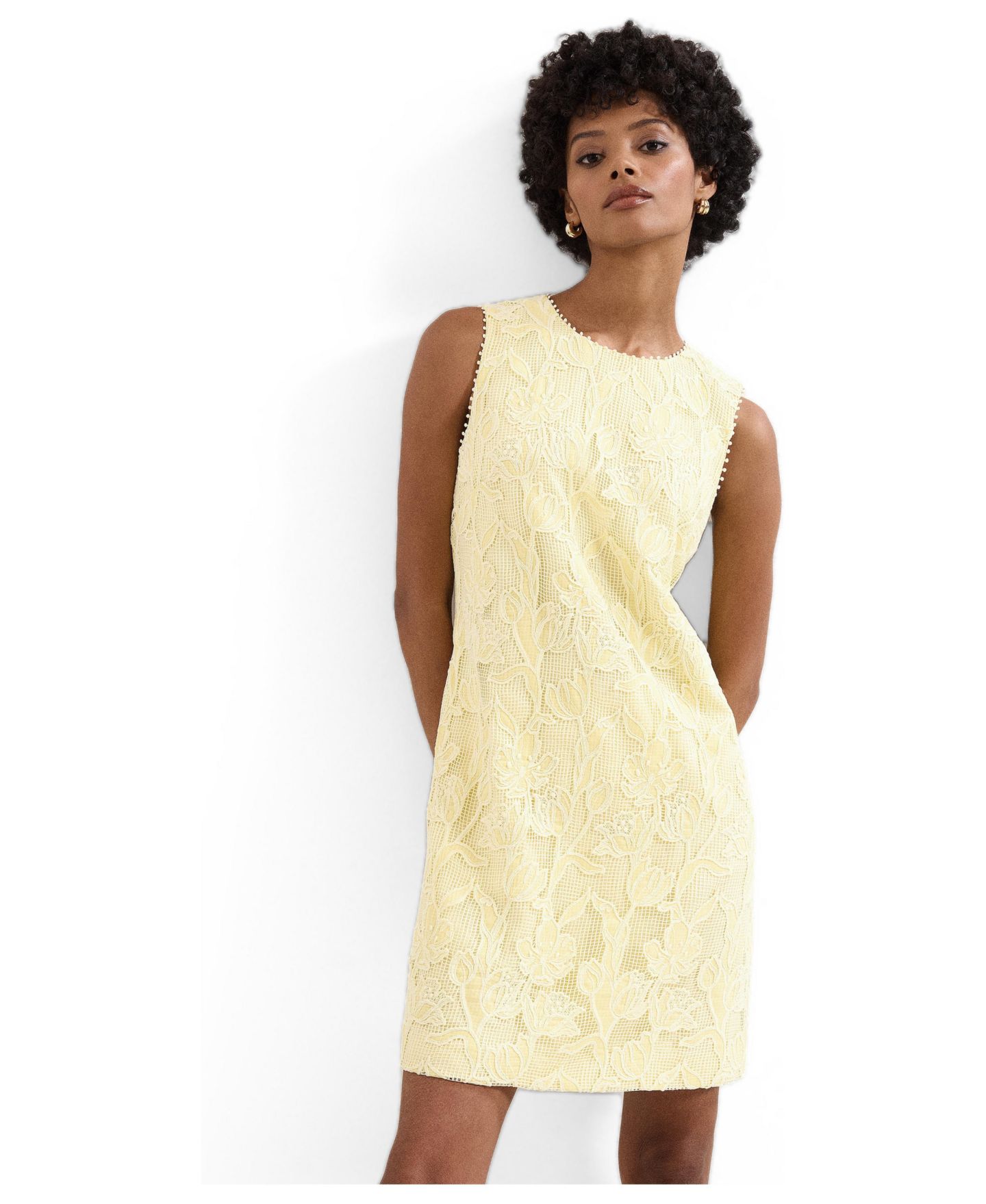 Женское платье Phase Eight Bryony Lace, цвет: Бледный жёлтый — фото 2