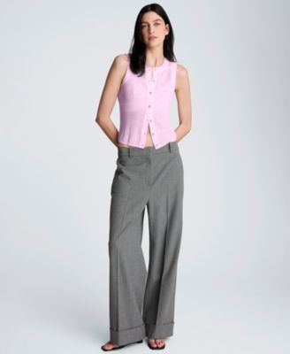 Women's Sheer Variegated Rib Vest