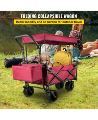 Extra Large Garden Cart with Removable Canopy & Rear Storage Compartment