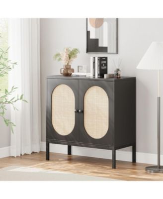 Modern Storage Cabinet with Fluted Glass Doors Adjustable Shelves and Durable MDF for Dining and Living Room