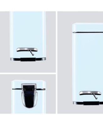 1.3 Gallon Slim Stainless Steel Trash Can with Step on Pedal and Soft Close Lid