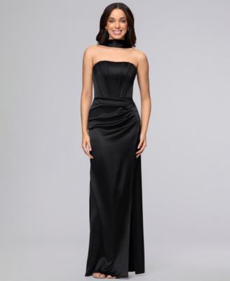Juniors' Strapless Sleeveless Gown