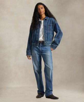 Women's Spread Collar Denim Jacket