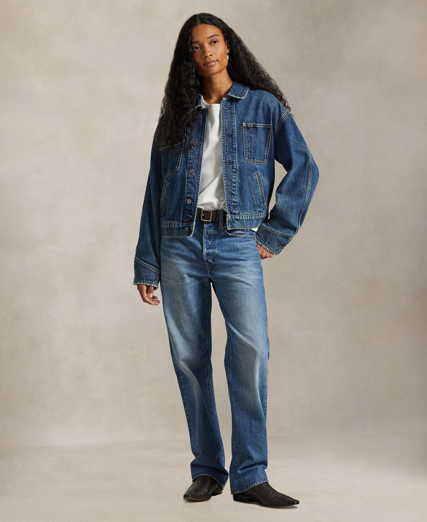 Женская куртка Polo Ralph Lauren Spread Collar Denim Jacket, цвет: Варёный — фото 2