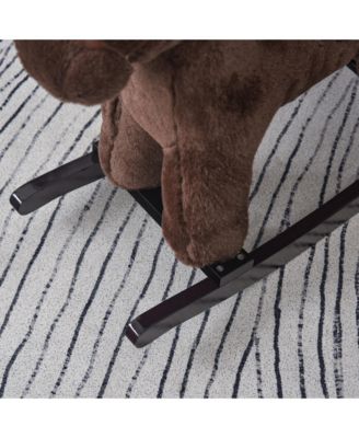 Kids Plush Ride-On Rocking Horse Toy Chair w/ Soft Plush Toy