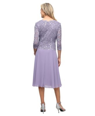 Petite Cowl-Back Tea-Length Dress