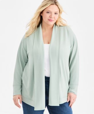 Plus Size LuxSoft French Terry Cardigan