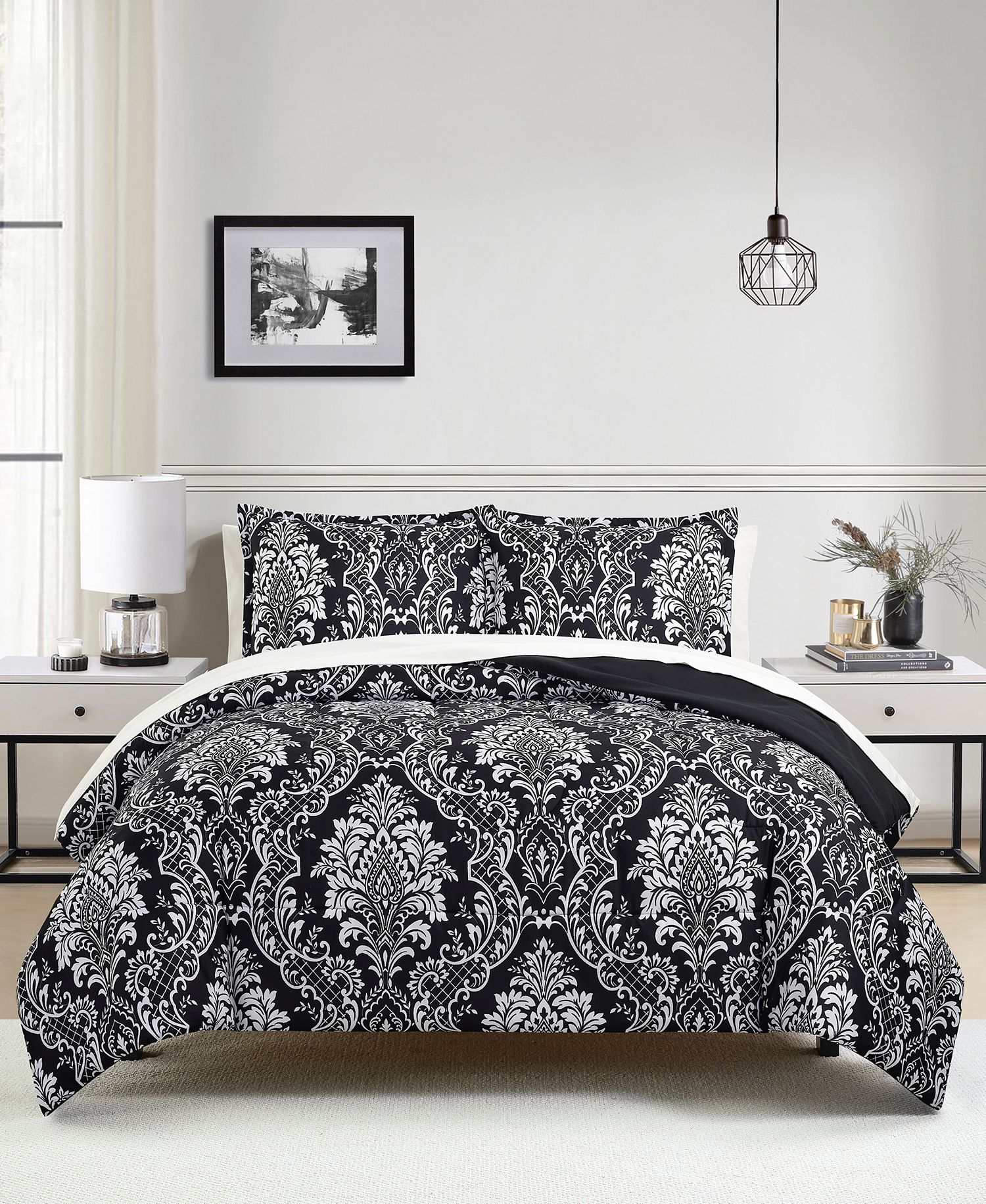 3-Piece Macy's Demi Full/Queen Size Reversible Comforter Sets