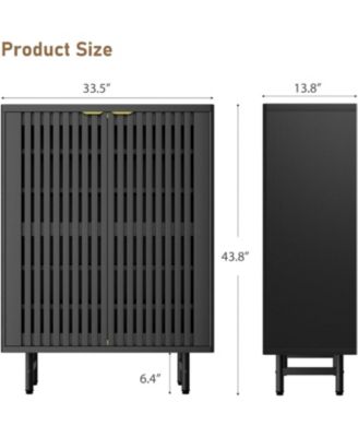 Narrow Freestanding 6-Tier Shoe Cabinet with Louvered Doors