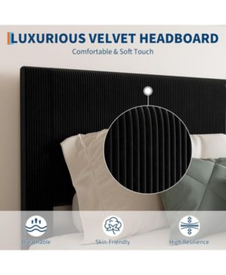 Twin Corduroy Upholstered Platform Bed Frame, Wooden Slats Support, Noise-Free, Easy Assembly