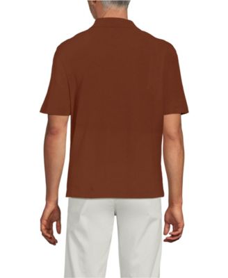 Men's Short Sleeve Cotton Linen Button Through Camp Collar Shirt