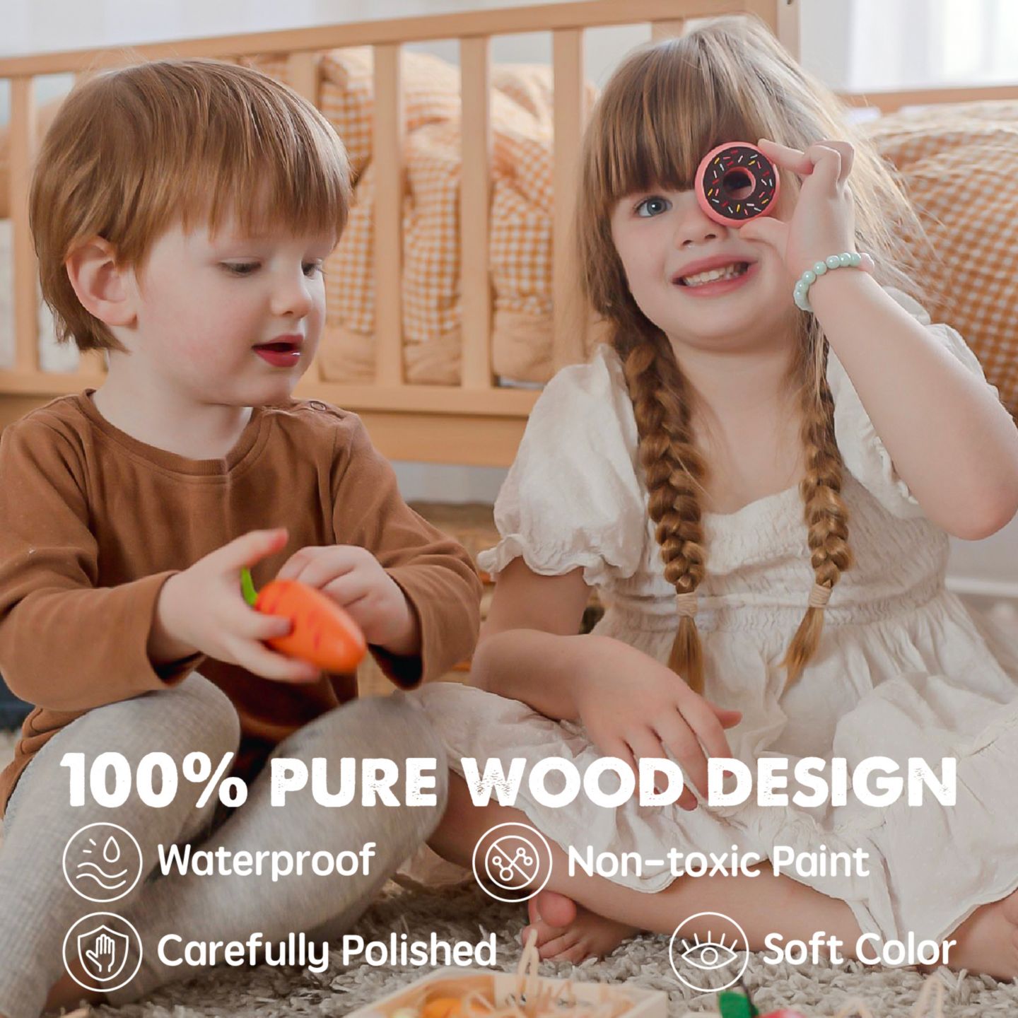 Детские игрушки Tiny Land Wooden Play Food Pretend Cooking Set, Ages 3+ — фото 10
