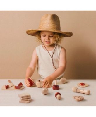 Play Kitchen Accessories – Play Food for Play Kitchen: Wooden Cut and Play Food Toys
