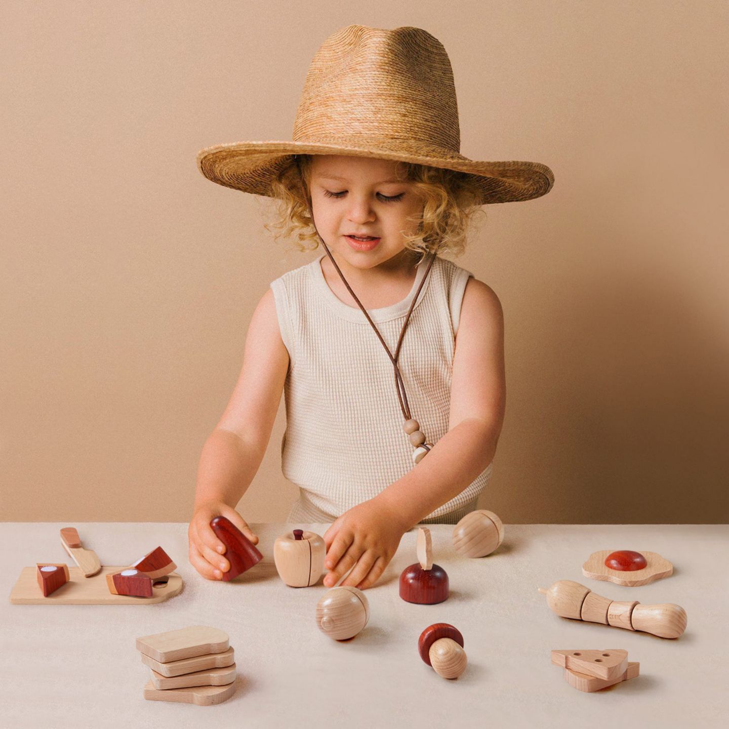 Детские игрушки Tiny Land Cut-and-Play Wooden Play Food Set, 10+ Pieces, Ages 3+ — фото 2