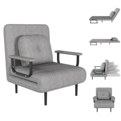 Single Person Folding 5 Position Convertible Sofa Bed Sleeper Chair