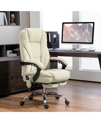 Massage Office Chair with Foot Rest Executive Chair 6 Vibration Points and Heat Adjustable Height