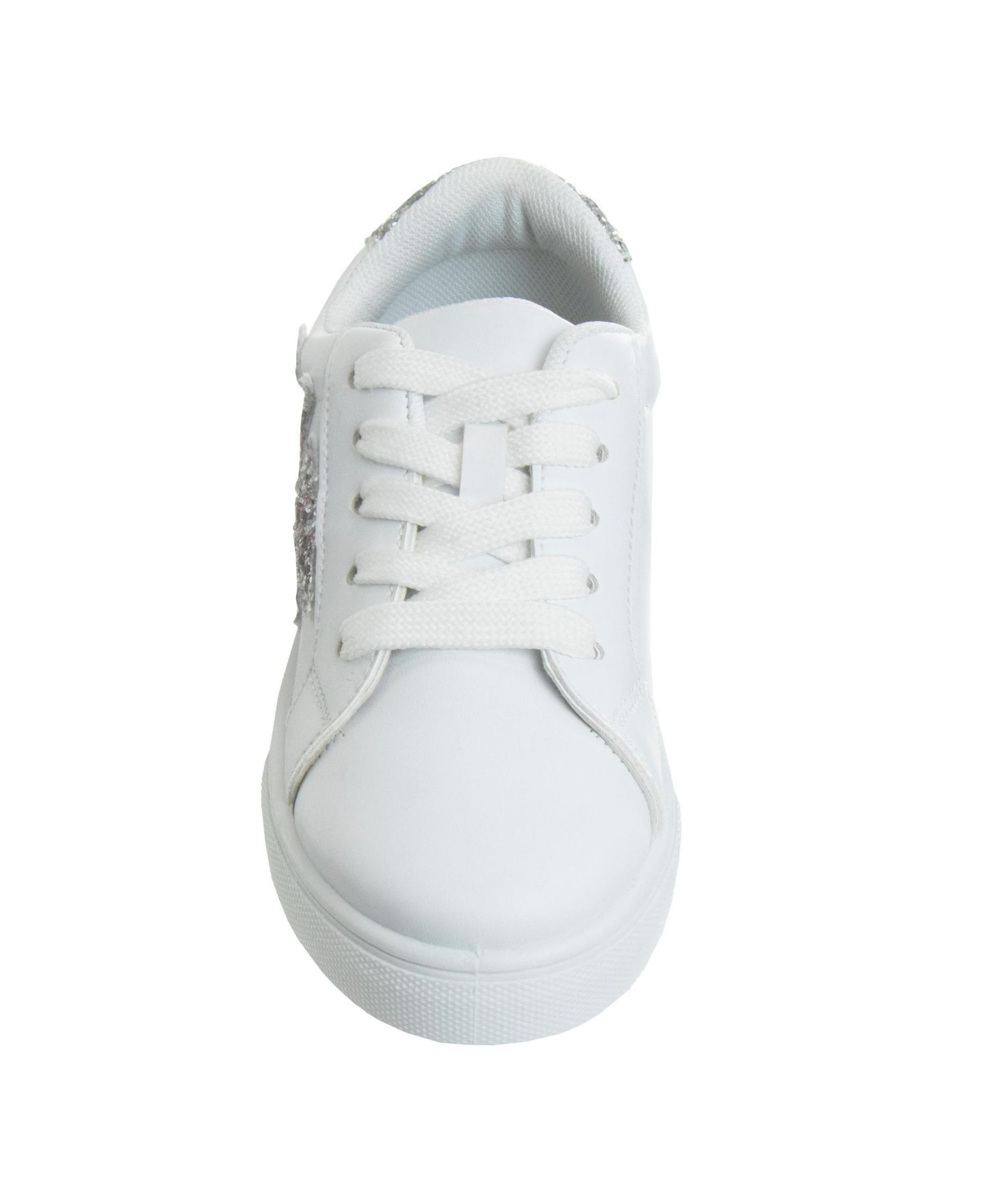 Кроссовки Kensie Girl Kensie Lace Up Glittery Casual Stylish Fashionable Comfortable Durable Sneakers для девочек, цвет: Белый — фото 5