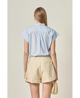 Women's Ric Rac Detailed Short Sleeve Shirt