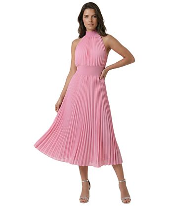 pink semi formal dress Lace Elegant With Half Sleeves formal occasion Melody Chain Strap Satin Midi