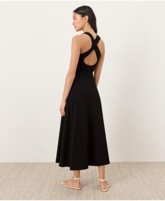 Women's Fit & Flare Open Back Maxi Dress Made With Organic Cotton