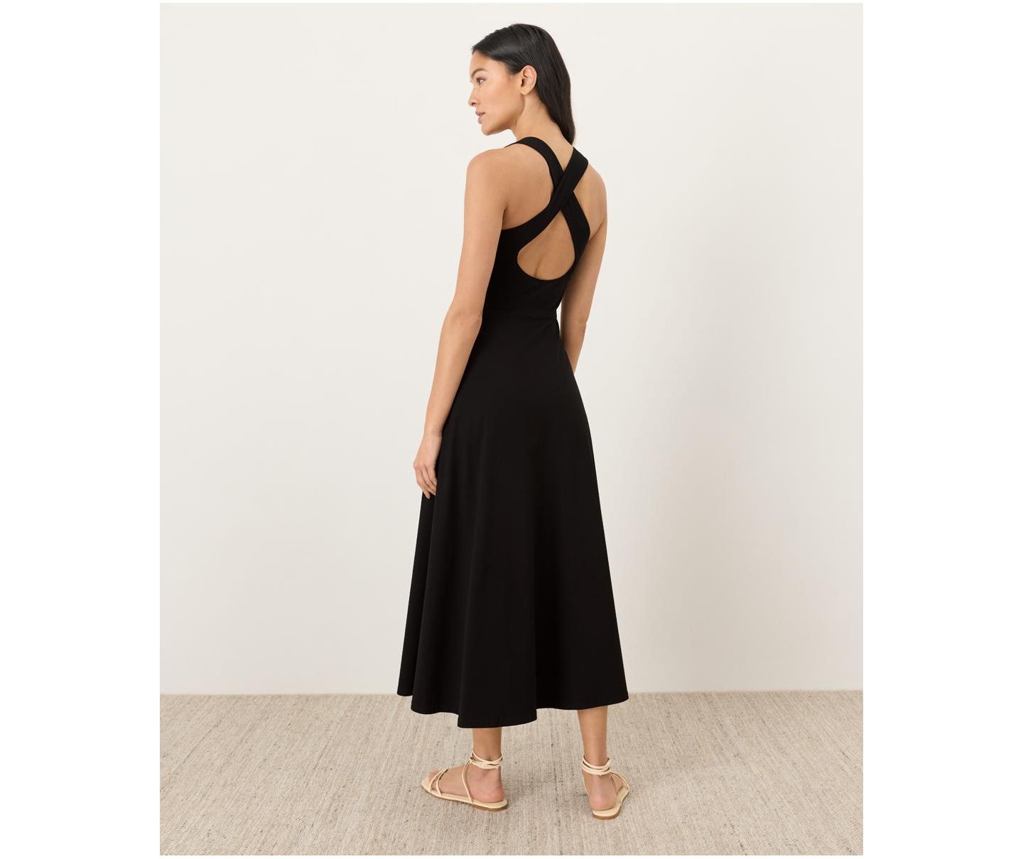 Женское платье Pact Fit and Flare Open Back Maxi Dress Made with Organic Cotton, цвет: Чёрный — фото 2