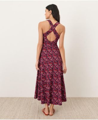 Women's Fit & Flare Open Back Maxi Dress Made With Organic Cotton