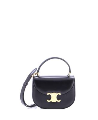 Mini Triomphe Besace Clea Top Handle Flap Bag Leather