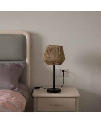 Creative Paper Rope Lamp with Plug in Cord On/Off Switch for Bedroom, Living, Playroom and Entryway, Natural