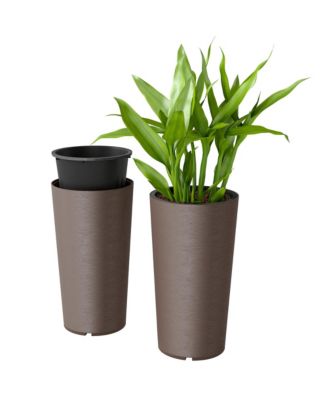 29 Inch Tall Planters, Set of 2 Plastic Flower Pots,