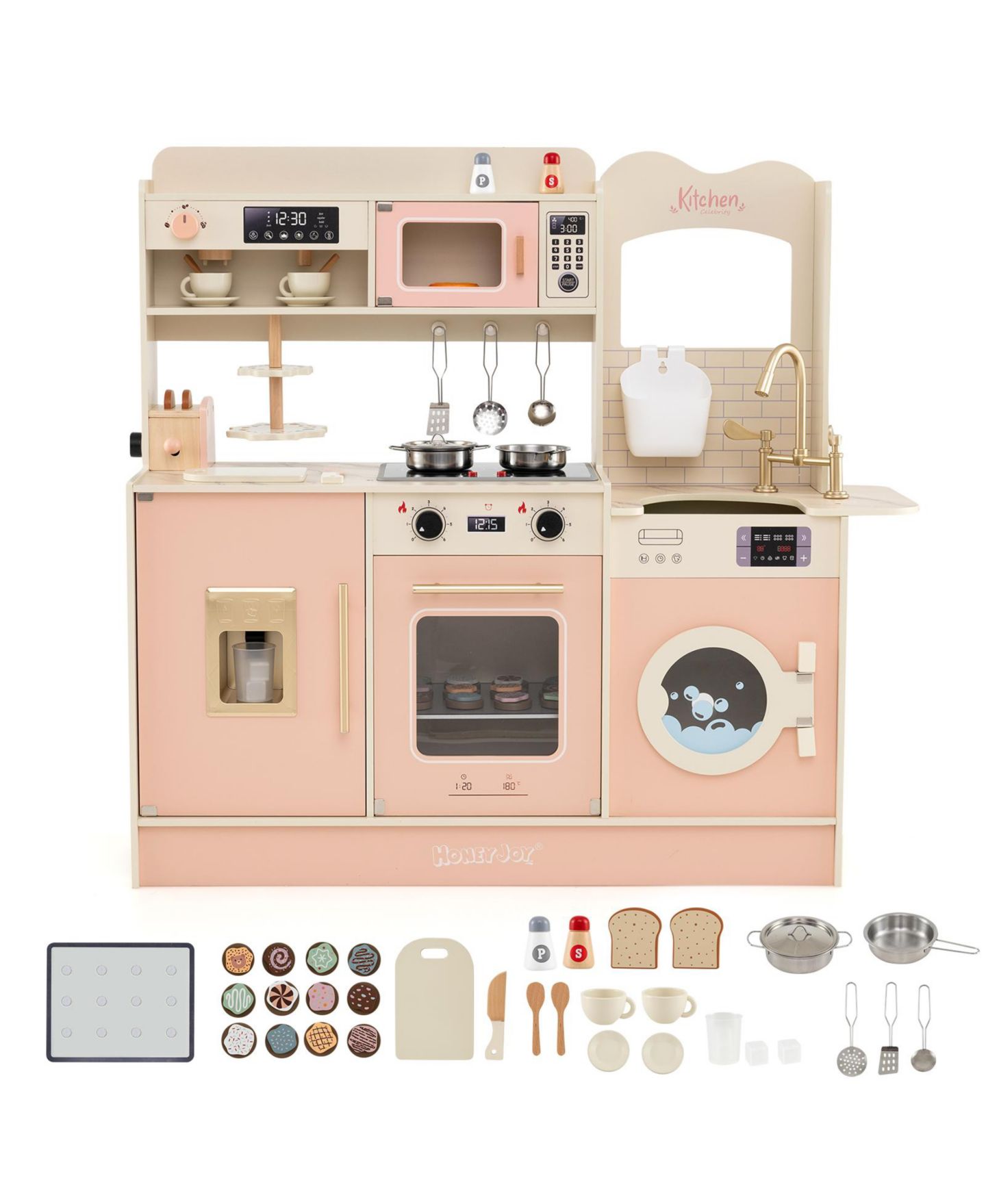 Детский игровой набор Mecale Light & Sound 25-Piece Kitchen Playset, Ages 3+, цвет: Розовый — фото 3