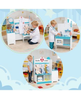 Kids Doctor Play Set with Adjustable Height Bar for Interactive Pretend Play