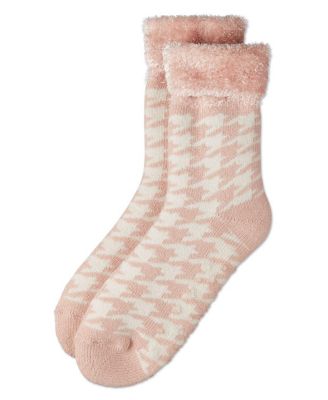 Women's Houndstooth Plush Cabin Socks