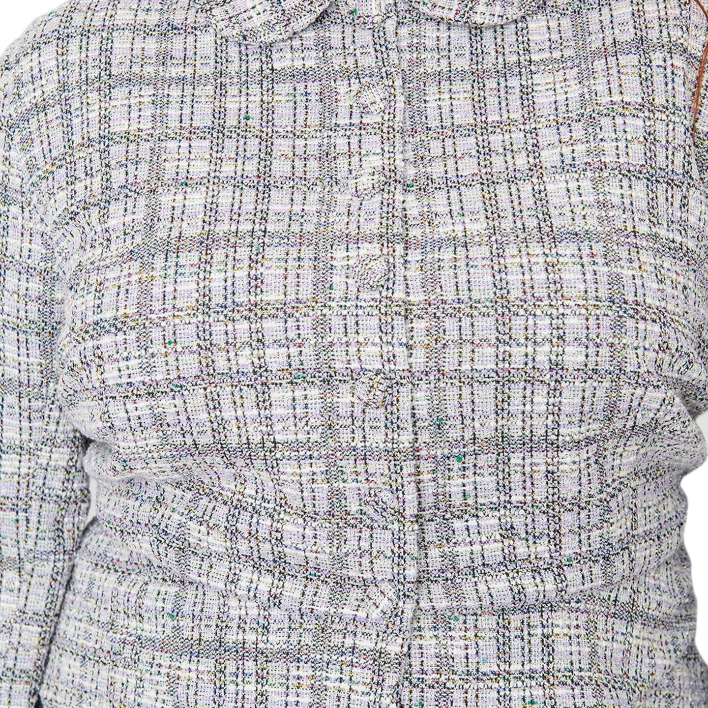 Женская куртка Unique Vintage Plus Size Boucle Peplum, цвет: Серый / Белый — фото 4