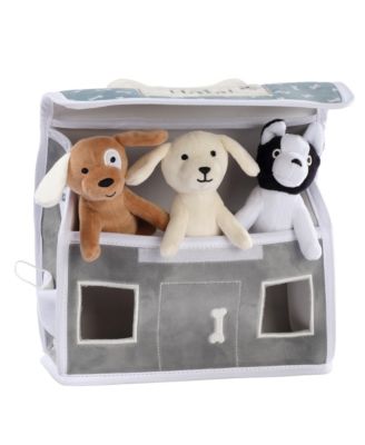 Lambs and Ivy Pet Hotel Interactive Plush Playset Toy w/ 3 Stuffed Animal Dogs