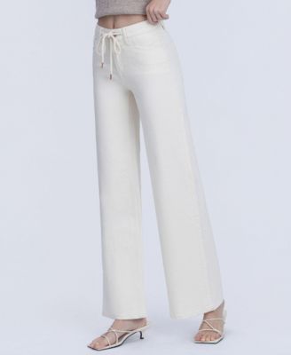 Women's High Rise Drawstring Wide Leg Jeans