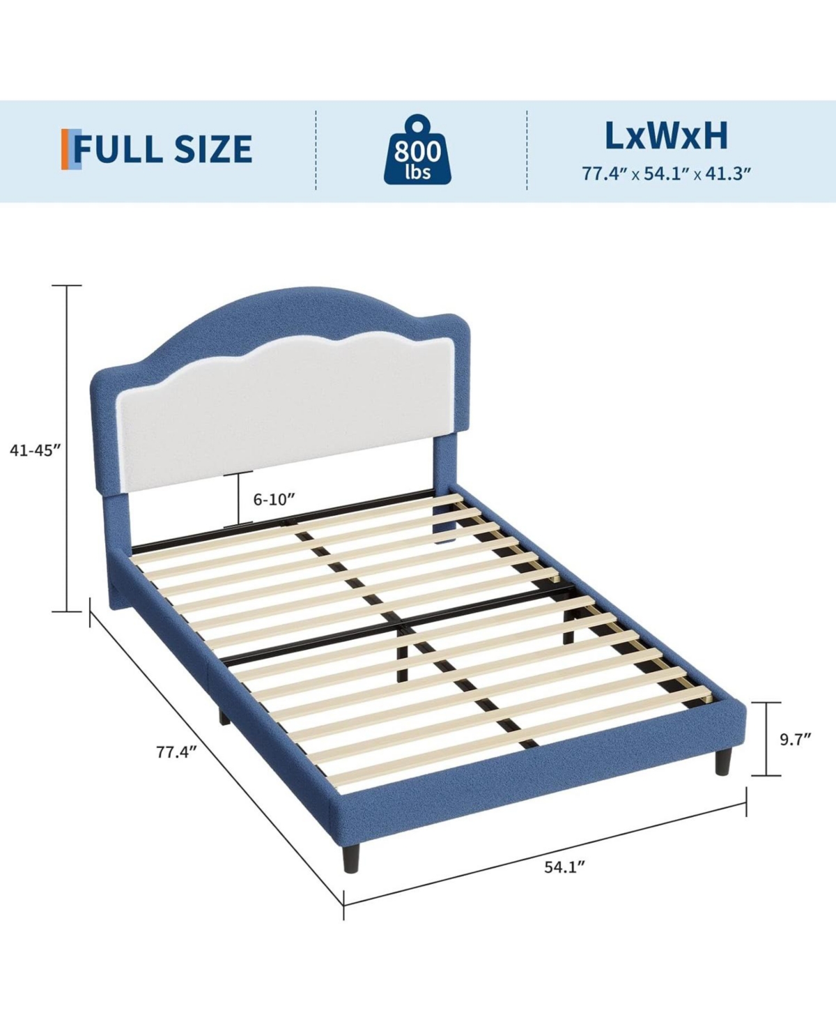gaomon Upholstered Platform Bed Frame with Adjustable Headboard and Led Lights
