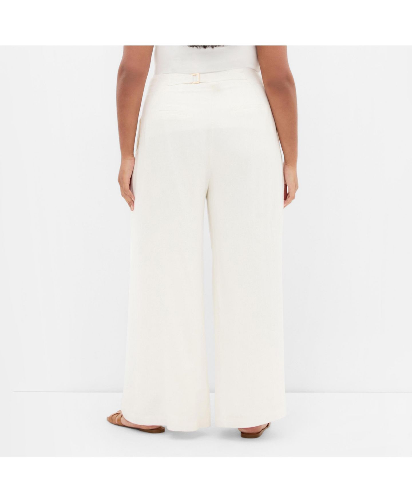 Женские брюки CITY CHIC Plus Size Abbie Linen, цвет: Слоновая кость — фото 2